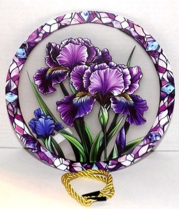 Acrylic Window Suncatcher PURPLE IRIS #2 7 3/4"