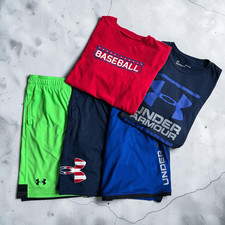 Under Armour Boys 5 Piece Shorts and T-Shirt Lot Size Youth Large  XL