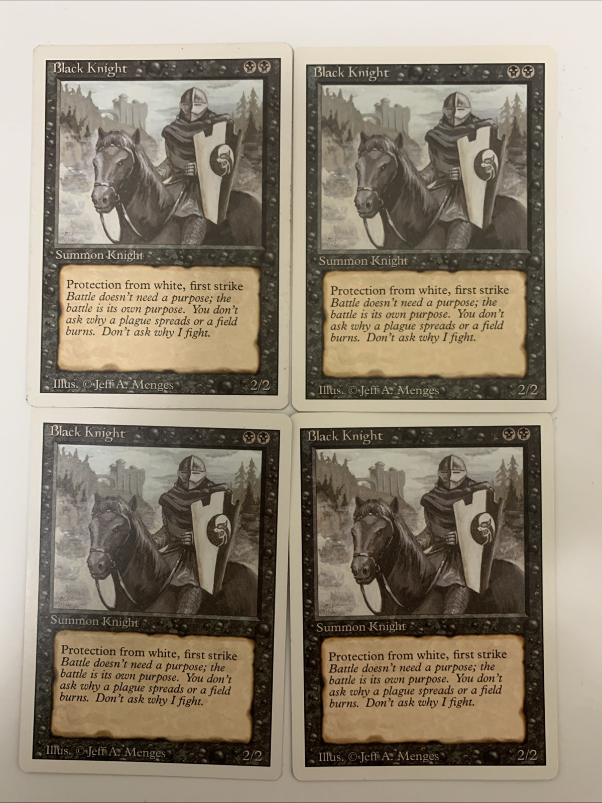 MTG NM Black Knight X 4 Revised 3rd Edition Free Shipping In US With Tracking