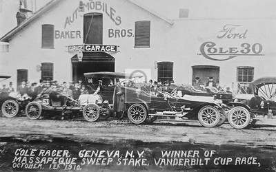 Baker Bros Automobile Car Garage Cole Racer Geneva New York NY - 11x17 Reprint