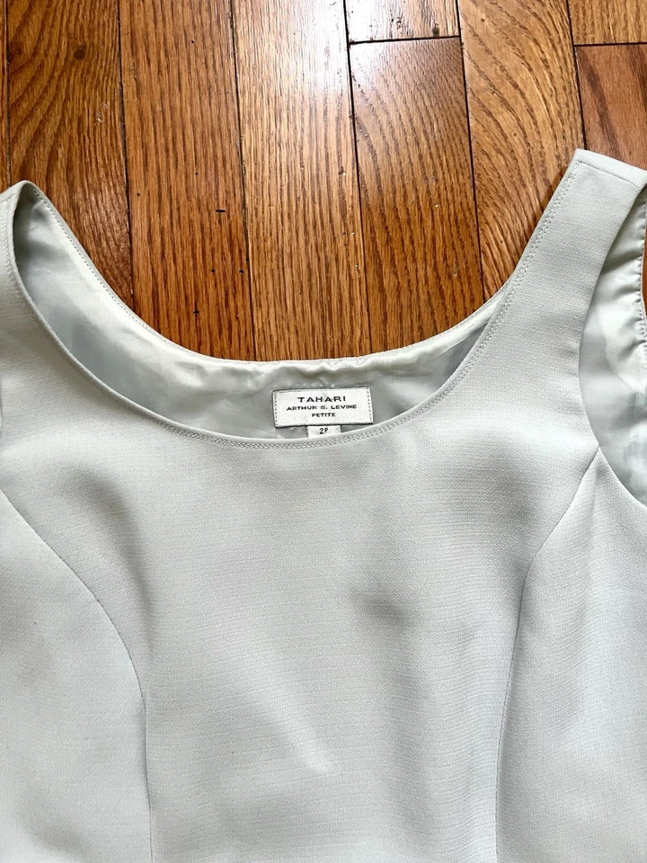 Camiseta sin mangas Tahari gris claro ajustada con cremallera Preppy Chic formal talla S Foto 3 de 4