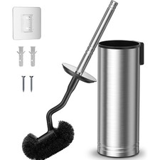 Toilet Brush and Holder Set: 304 Stainless Steel Heavy Duty Deep Cleaning Bowl
