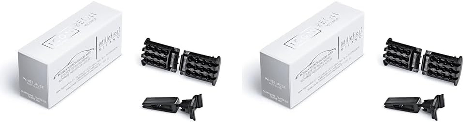 Millefiori Milano Icon Ricarica Auto White Musk - Pack 2 Ricambi Originali