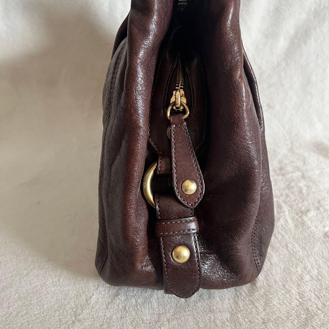 COACH Madison Maggie 14336 Brown Leather Shoulder Bag Purple