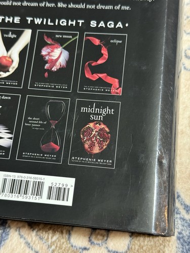 Signed Stephenie Meyer Midnight Sun Hardcover Book Twilight Edward Cullen - Foto 16 di 23