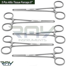 X5 Allis Tissue Forceps 6" Surgical Clamp Gyneclogy Instruments Stainless Steel