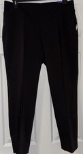 Investments Park Ave Fit Black Ankle Pants Size 12 NWT