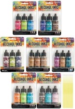 Tim Holtz Adirondack Alcohol Inks - 7 Packages - 21 Ink Bottles Total...