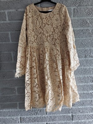 Smiling Pinker Girls A-Line long sleeve floral lace dress