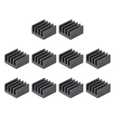 9x9x5mm Black Sticky Aluminum Heatsink Electronics Cooler for IC,MOS 10 Pcs