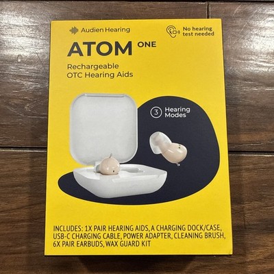 Audien Hearing Atom One   Rechargeable OTC Hearing Aids |  Brand New 