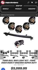 BAJA DESIGNS LP6 FORD BULL BAR LIGHT KIT - FORD 2023-2025 F-250/350 SUPER DUTY