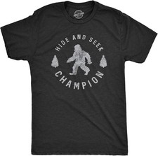 Crazy Dog Mens T Shirt Hide and Seek Champion Funny Bigfoot Graphic Sarcastic Te