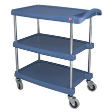 Metro My1627-34Bu Utility Cart With Antimicrobial Lipped Plastic Shelves,