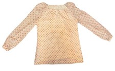 Vintage Tory Burch Key Hole Floral & Logo Sheer Silk Tunic / Blouse Size 4