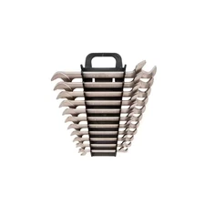 3/8-1 In. Angle Head Open End Wrench Set with Holder (11-Piece)