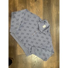 PINK by Victoria's Secret All Over Script Logo Long Sleeve Sleep Shirt PJ Top L