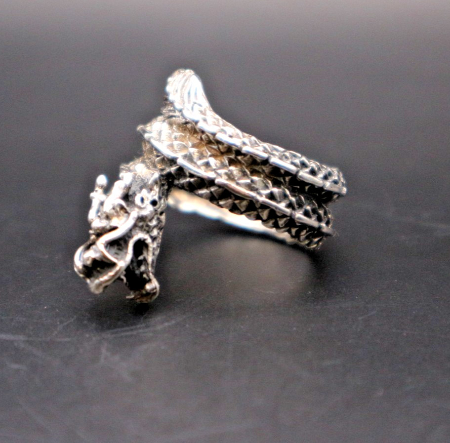 Statement Snake Ring Sterling Silver 925 - 10g - … - image 4