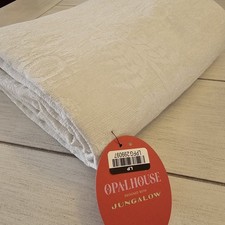 50"x84" Blackout Opalhouse Palm Frond Chenille Window Curtain cream (Sh4) READ