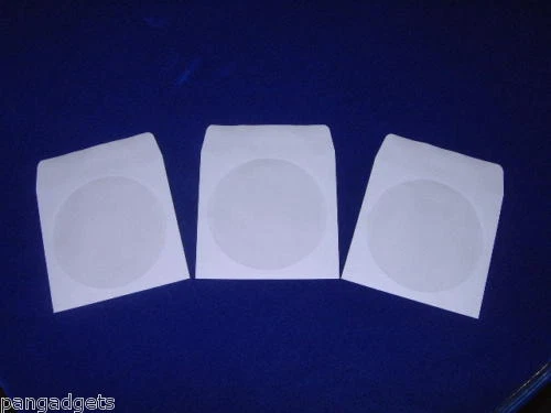 1000 X DVD CD PAPER SLEEVE  COVER CASE WITH ADHESIVEFLAP