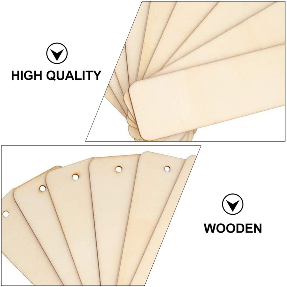 20 Pcs Graduation Gift Wooden Gift Labels Wood Blank Cutouts Bookmarks