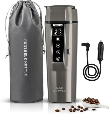 Portable Electric Car Kettle Water Boiler for Car Heated  Precision Temperature