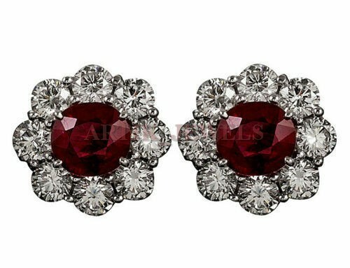 Heated Ruby Gemstone with 925 Sterling Silver Cufflink #2543 - Picture 1 of 3