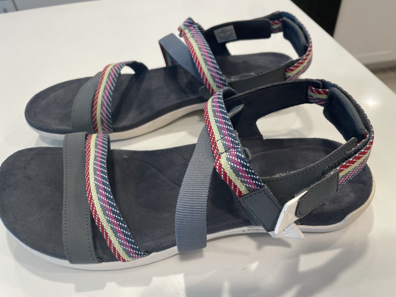 Sandali Merrell Turbulence donna taglia 10 pelle tela cinturini slingback grigi