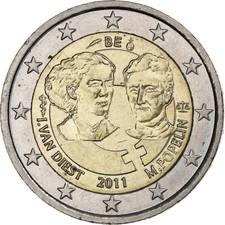 [#1250931] Bélgica, Albert II, 2 Euro, Women's Day, 2011, Brussels, SC, Bimetáli
