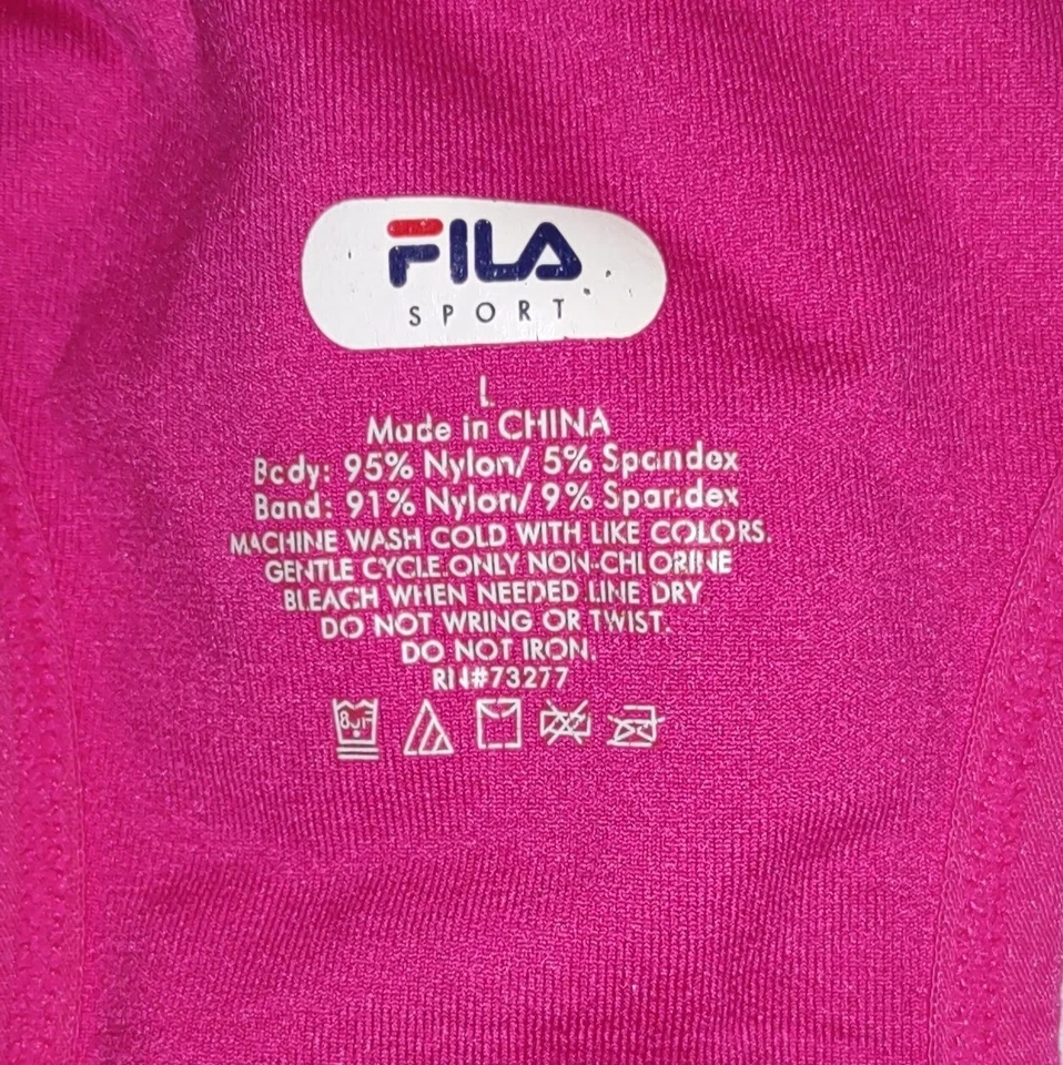 Sujetador deportivo rosa sin costuras FILA SPORT con tecnología de absorción talla grande Foto 4 de 4