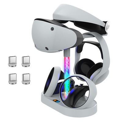 Für PS5 PS VR2 All-in-One Dual Controller Ladestation Ständer Halterung RGB Bunt