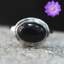 Black Onyx Gemstone 925 Sterling Silver Ring Handmade Jewelry Ring For Gift