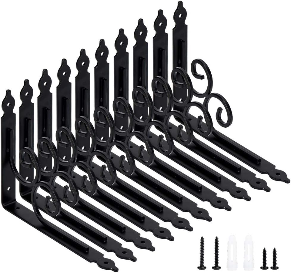 10 Pack Decorative Shelf Brackets 9.5 Inch Wall Mounted Floating Shelf