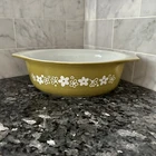 Vintage Pyrex 043 Oval Casserole Dish 1.5 Qt Crazy Daisy/Spring Blossom NO LID