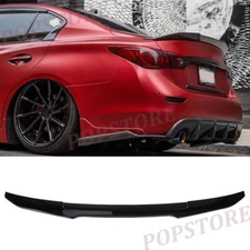 FOR 2014-23 INFINITI Q50 PSM STYLE GLOSSY BLACK HIGH KICK DUCKBILL TRUNK SPOILER