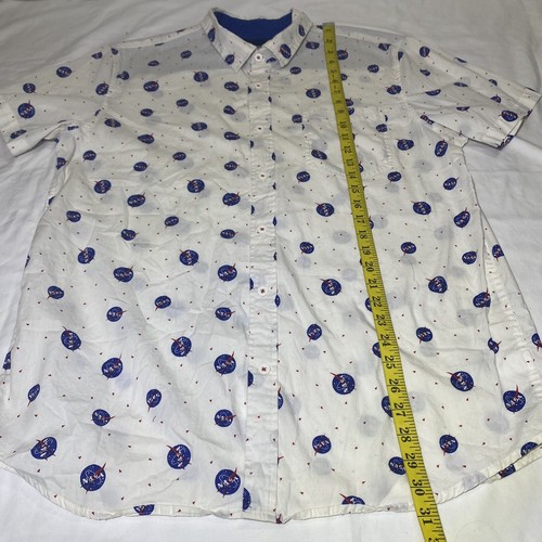 Buzz Aldrin Men's NASA Logo Button-Down Shirt Short Sleeves Size XL - Picture 2 of 7