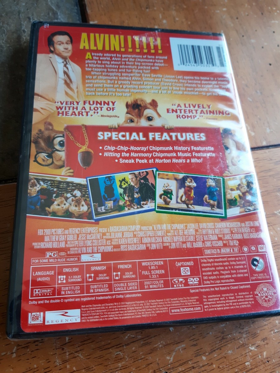 Alvin and the Chipmunks (DVD, 2008,Dual Layer WS / FS) New SEALED