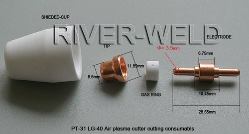 PT-31 LG-40 Plasma Cutter Cutting Torch Consumables Shield Cup Ref No:18204,10PK - Picture 4 of 8