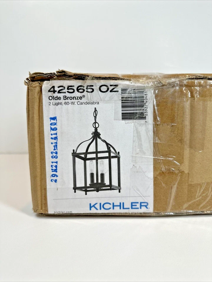 Kichler 42565 盎司 Larkin 2 灯 8 英寸宽迷你吊坠 - Olde 青铜 — 第 2/4 张图片