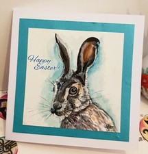 EASTER Greeting Cards original print watercolor painting ester� rabbit