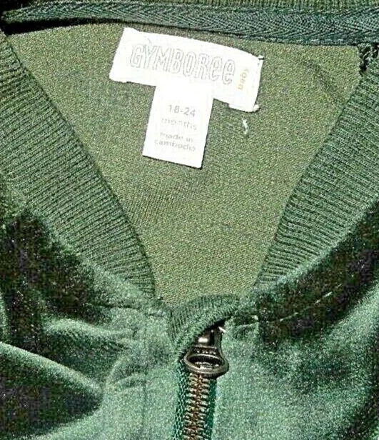 Conjunto de sudadera de terciopelo verde 3H LN 18-24M GYMBOREE 2 piezas sudadera chaqueta y pantalones Foto 4 de 4