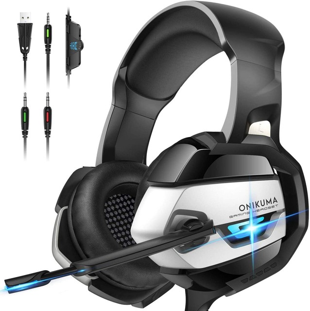 3.5mm Gaming Headset Mic LED Blue 