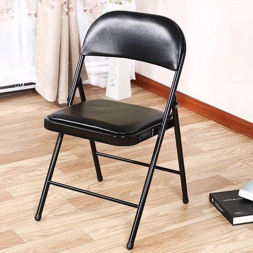 Leather Folding Chair Foldable Computer Party Meeting Room Home Office Chairs UK - Picture 4 of 12