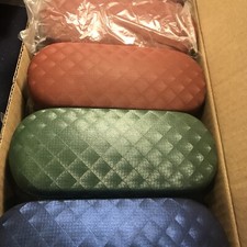 NEW Clam Shell Green Eyeglasses Glasses Weave Look Hard Case F98ar