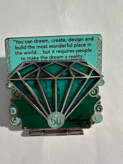Disneyland Disney Turquoise 1/12 Diamond 60th Anniversary Countdown Pin  (E6)