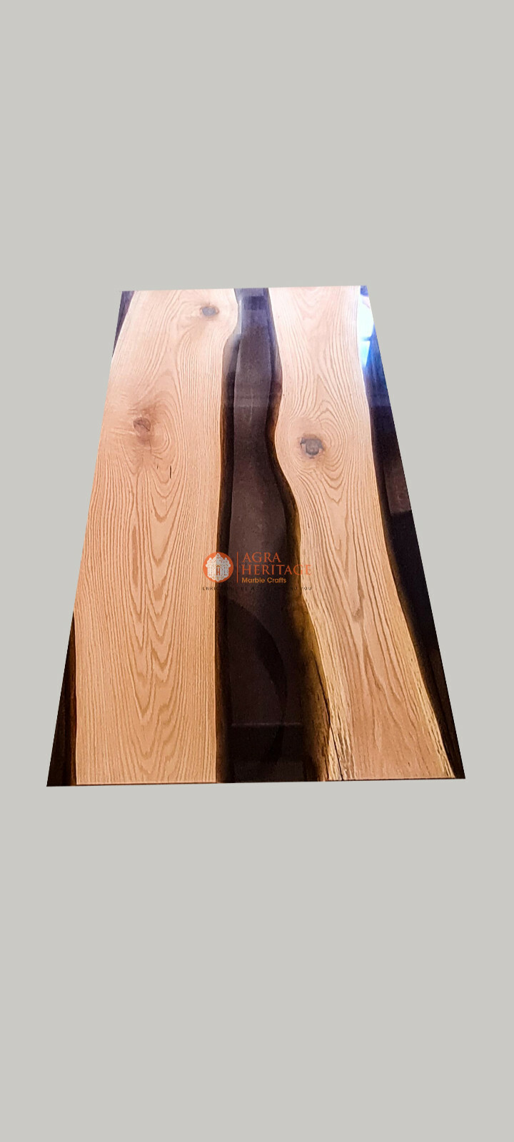 Black Epoxy Resin Dining Table Tops, Handmade Furniture, Epoxy Wood Table Decors-image