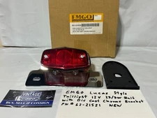 Emgo Lucas Style Taillight 12V 23/3W Bulb with Chrome Bracket P/N # 62-21521 New
