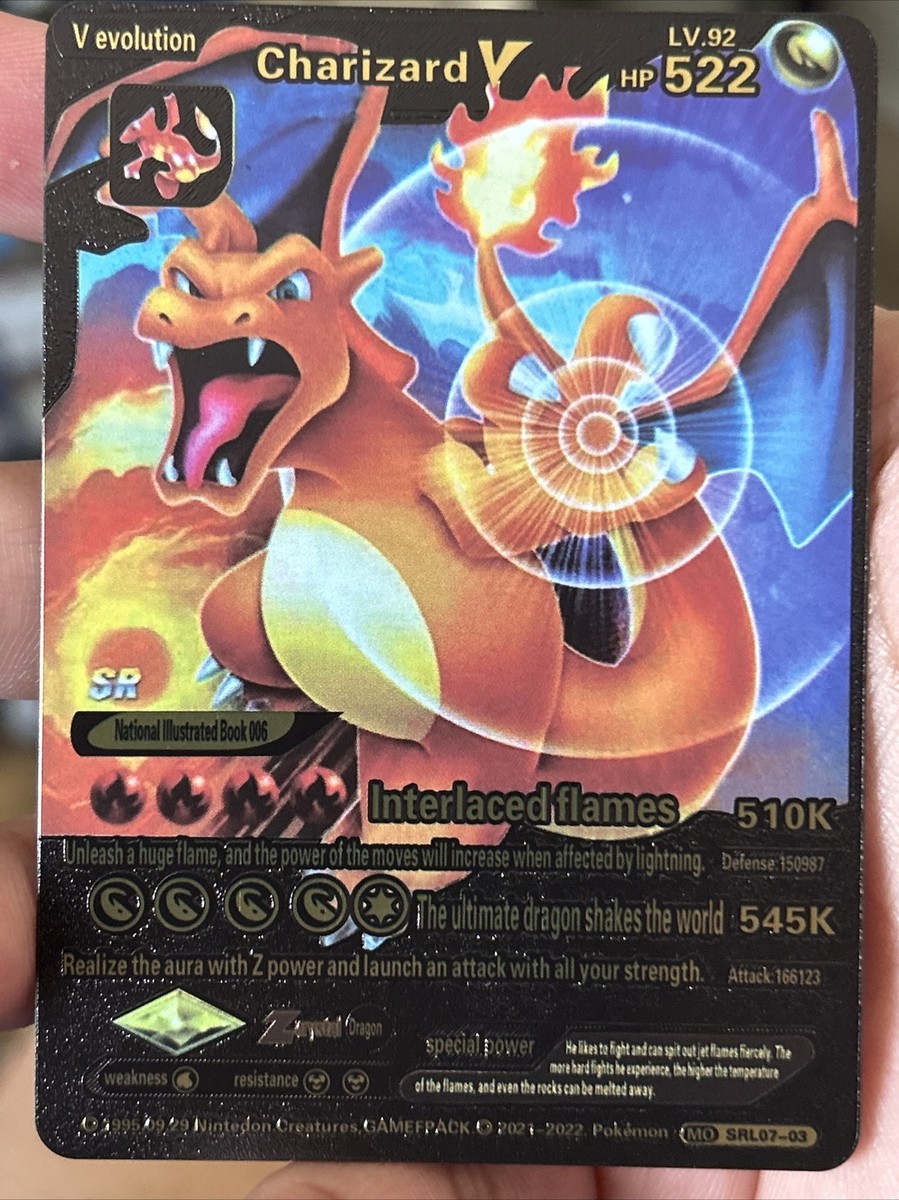 Charizard V トレーディングカード Pokemon Charizard V MO SRL07-03 Full Art Black Foil Fan Art Card