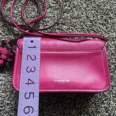 Coach Legacy Leather Fuchsia Pink Penny Crossbody Purse 19914