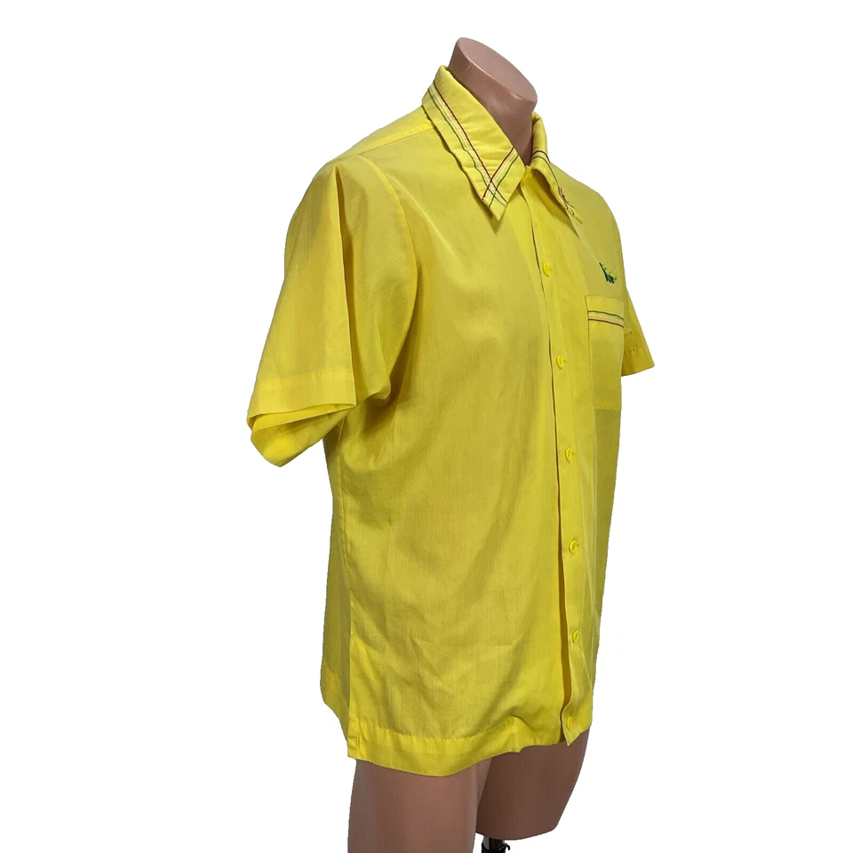 Camisa de Bowling Amarilla Rockabilly M/L Twin Falls McDonalds King Louie Años 60 De Colección Foto 4 de 4